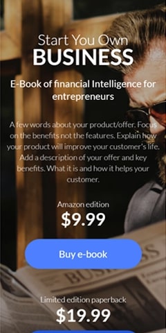 Finance landing page on mobile