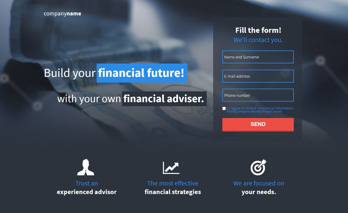 Finance Landing page
