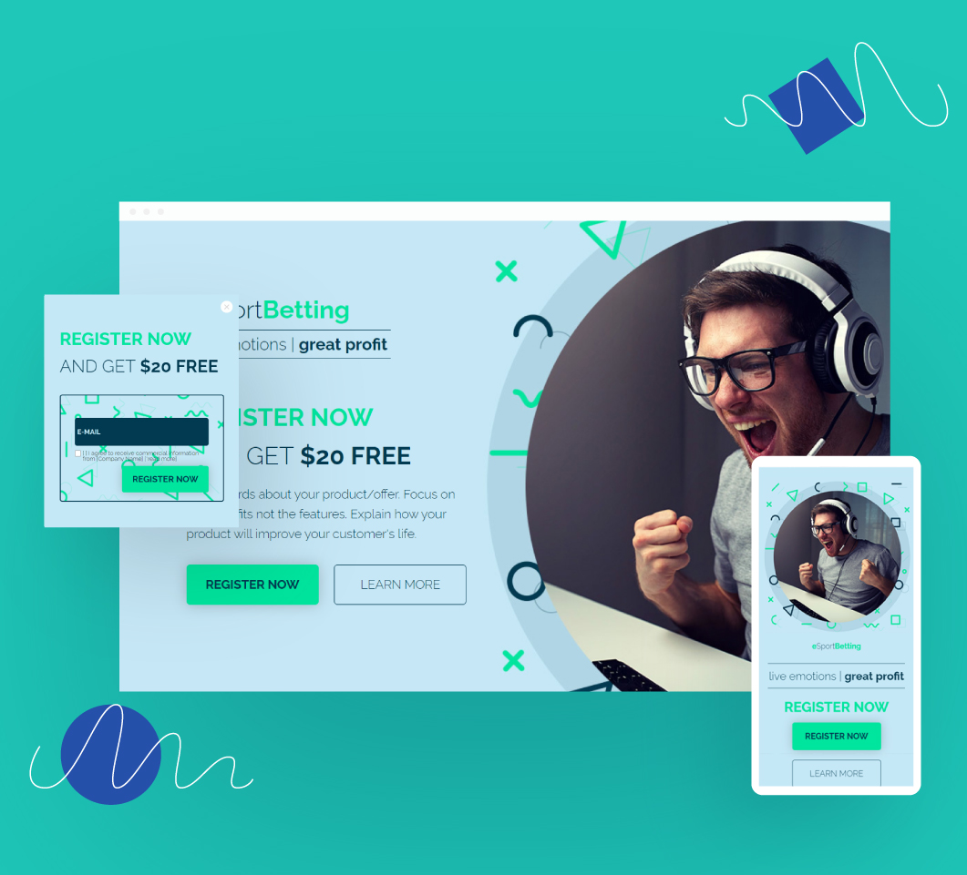 Gaming landing page templates cover