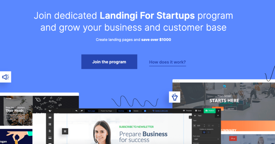 landing page with a value proposition