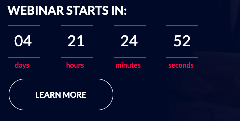 Webinar countdown timer – benefiting from time pressure on a landing page