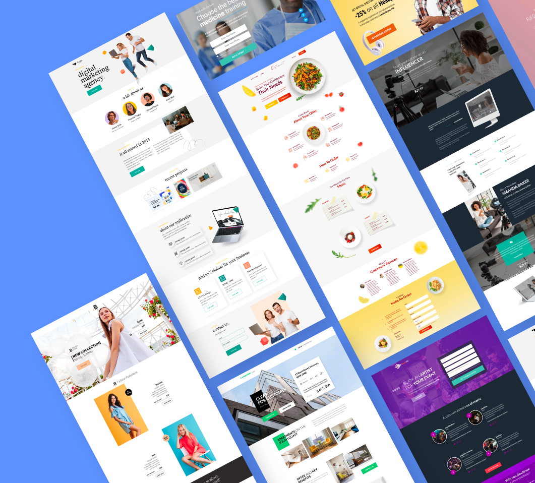 Landing page templates page main image