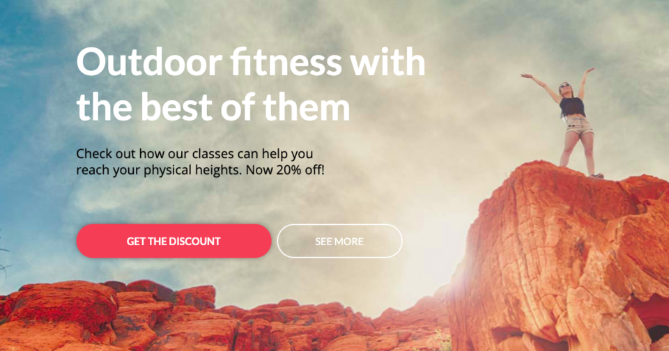 Sports landing page discount